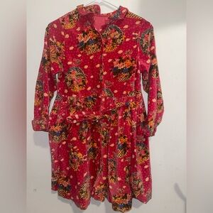 Beautiful Floral Artsy Velvet Velour Girls Dress By OILILY